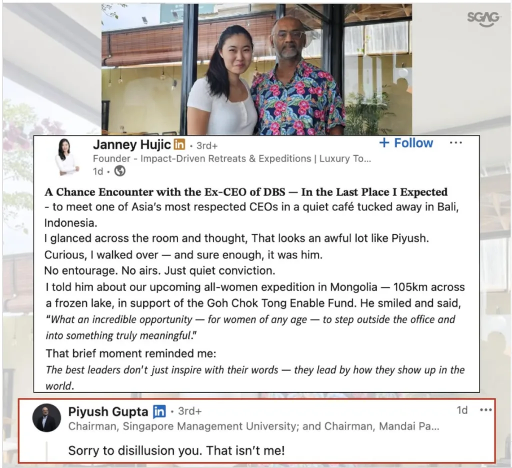 A snapshot of the post from SGAG A snapshot of Janney Hujic's post.